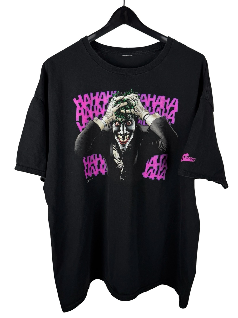 Mens Y2K Graphitti DC Comics The Joker Movie Cartoon Promo Shirt Size XL